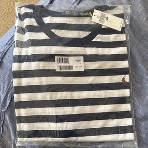 Polo Classic Navy and White Striped Tee